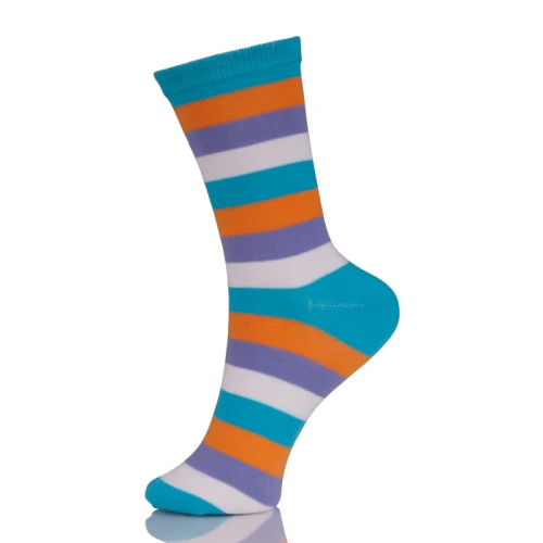 Young Women Colour Block Cotton Pop Socks