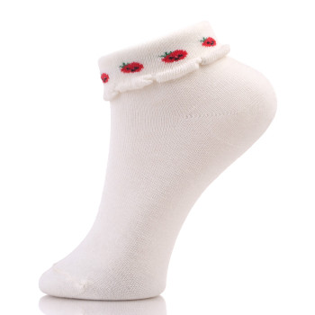 White Plain Cotton Socks Ankle For girls