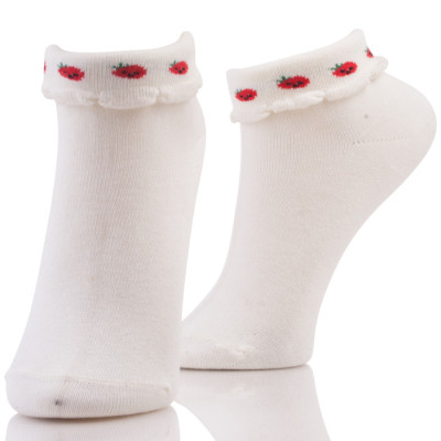 White Plain Cotton Socks Ankle For girls