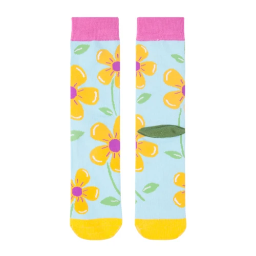 Womens Colorful Dress Crew Socks Flower Funky Patterned Casual Cotton Socks