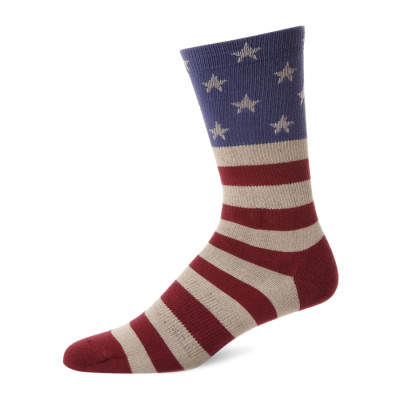 Copper Stripe American Flag Star Printing Socks