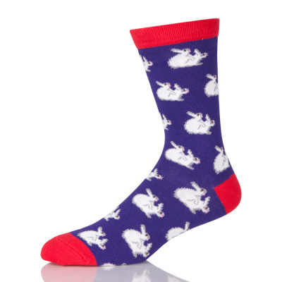 Cute White Rabit Purple Socks