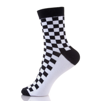 Cotton Slouch Tartan Men's Black Socks Crew