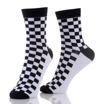 Cotton Slouch Tartan Men's Black Socks Crew