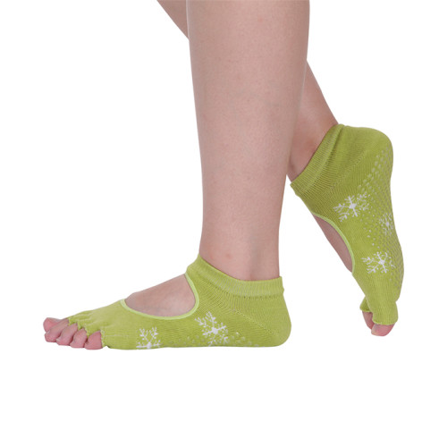 Non Slip Knitted Cotton Five Toe Yoga Socks