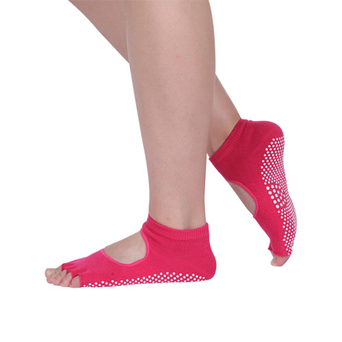 Athletic Toe Yoga Socks Custom Grip Logo