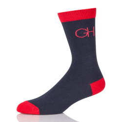 Custom Logo Black Sock With Red Toe