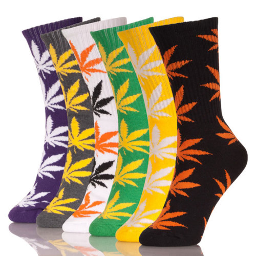 Boys Hemp Pattern Leaf Fashion Socks Wholesale