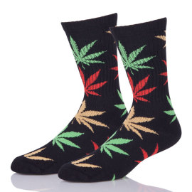 Wholesale Hearther Crew Weed Maple leaf Socks