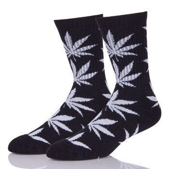 Boys Wearing Crew Cheap Hemp Weed Leaf Socks for Man
