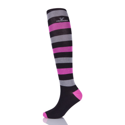 Knee High Horse Riding Ladies Socks 6 Pack Stripes