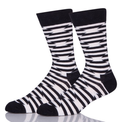 Black And White Stripes Zebra Pattern Custom Socks Men