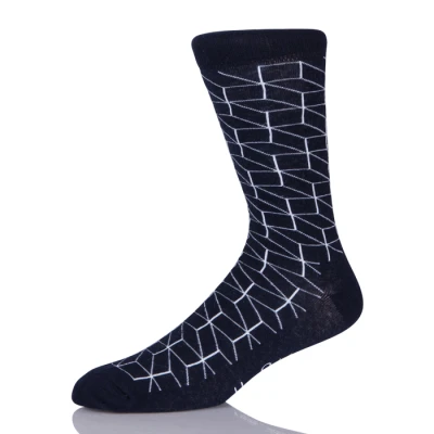 Black Knitted Funny Socks Men Business