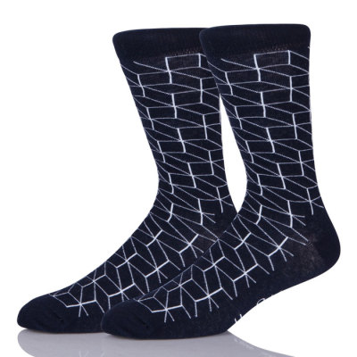 Black Knitted Funny Socks Men Business
