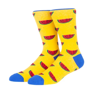 Eco-friendly Summer Pink Watermelon Crew Custom Logo Soft Socks Men