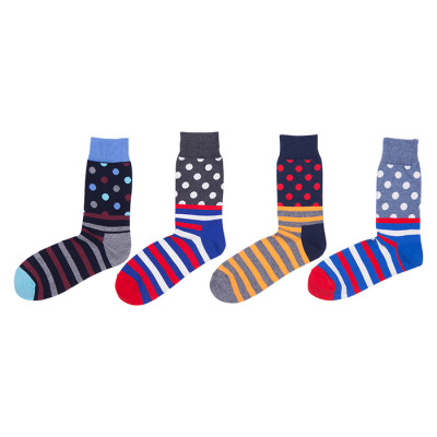 Custom Logo Women Wave Stripe Pattern Fashion Art Socks With Packaging