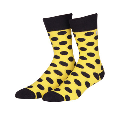 Yellow Black Warm Wholesale Custom Socks/Wave Point Socks/Comfortable Soft Socks