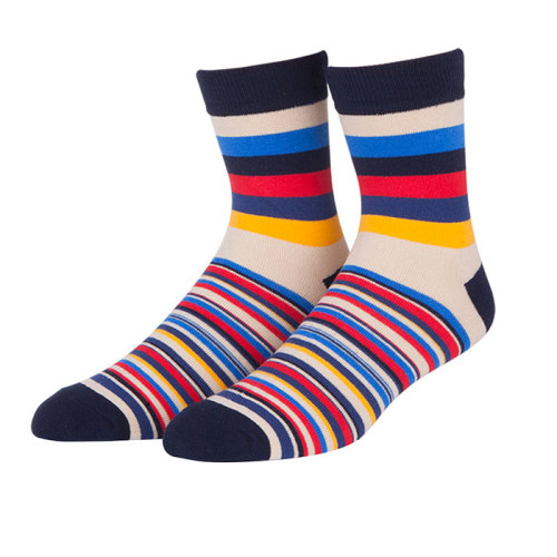 2019 Summer Men Long Socks Men's Business Casual Colorful Stripe Socks Male Color Socks