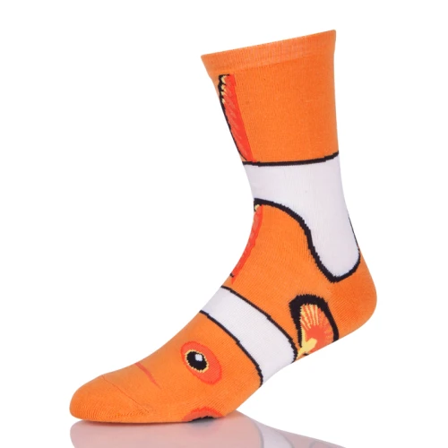 Mens Funny Colorful Dress Socks With Cartoon Pattern