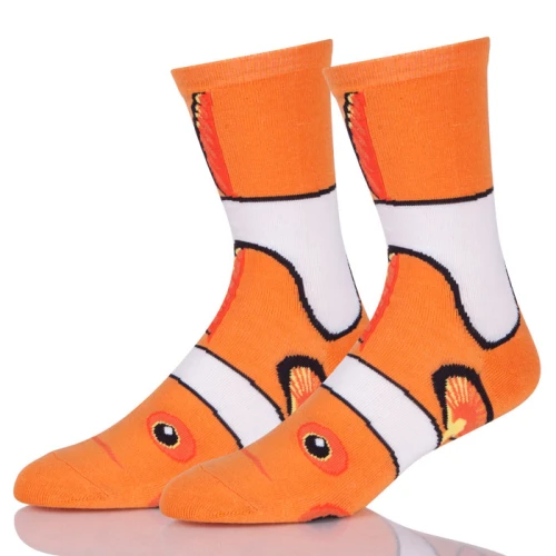 Mens Funny Colorful Dress Socks With Cartoon Pattern