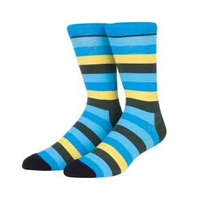 Factory Low MOQ Wholesale Custom Dress Striped Cotton Crew Socks