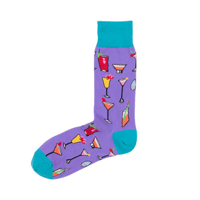 Cute Wine Glass Goblet Pattern New Design Compression Socks Men