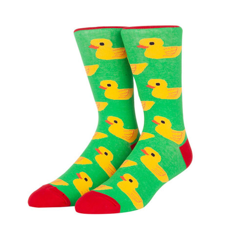 Novelty Little Yellow Ducks  Animals Socks Crew Socks Colorful Socks