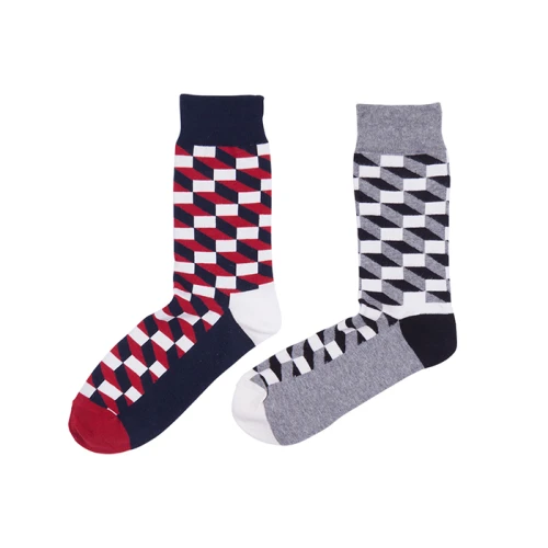 9 Colors British Style Fashion Lattice Pattern Funny Socks Plaid Men Socks