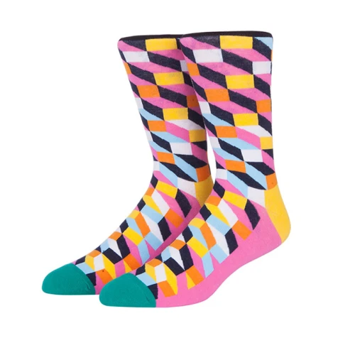 9 Colors British Style Fashion Lattice Pattern Funny Socks Plaid Men Socks