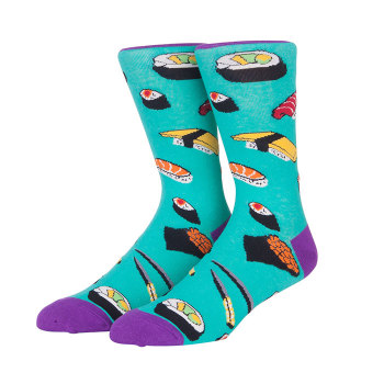 2019 New Print Compression Custom Cute Japan Sushi Pattern Crew socks