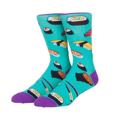 2019 New Print Compression Custom Cute Japan Sushi Pattern Crew socks
