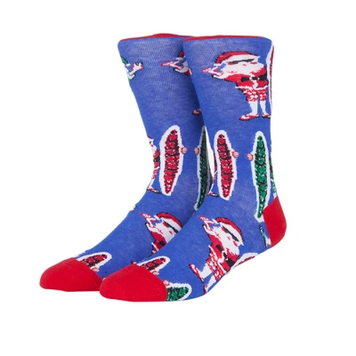 Winter Custom Santa Claus Pattern Logo Christmas Festival Socks