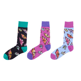 Wholesale Custom Colorful Butterfly Pattern Fuzzy Socks Unisex