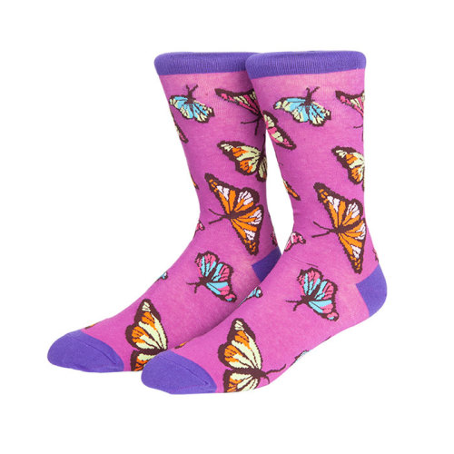 Colorful Butterfly Custom Cotton Sock/Comfortable Soft Socks/Funny Socks Men