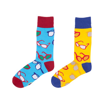 Customized Knit Glasses Pattern Printed Cute Korean Socks Colorful Men