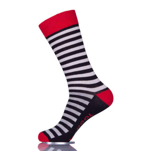 Black And White Striped Fun Mens Dress Ankle Socks