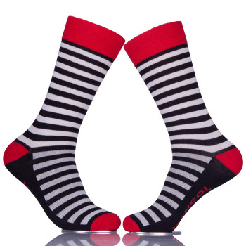Black And White Striped Fun Mens Dress Ankle Socks