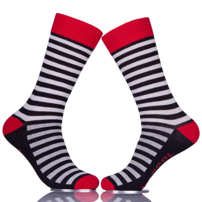 Black And White Striped Fun Mens Dress Ankle Socks