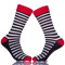 Black And White Striped Fun Mens Dress Ankle Socks