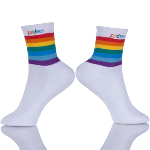 Women Thin Socks White Cotton Crew