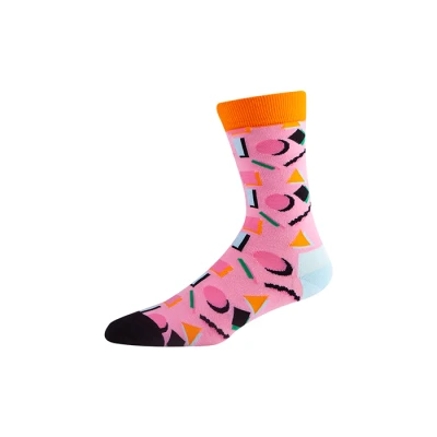 Cotton Fashion Patterned colorful crew socks for men