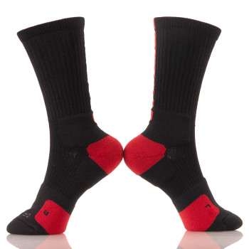 China Custom Made Cotton Sport Logo Crew Men Elite Basketball Socks
