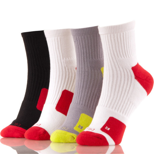Sexy Basketball Elite Cotton Black Red Heel Men Socks