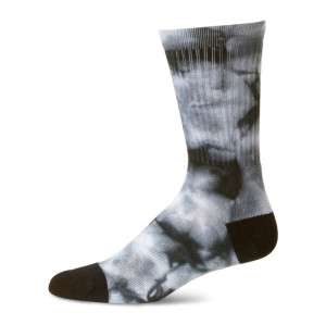 Men's Novelty Colorful Tie Dye Dark Gray Strip Crew Skate Socks