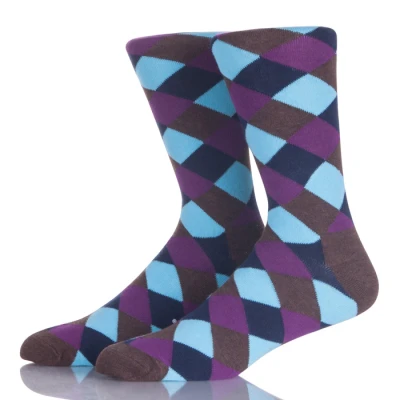 Factory Price Custom Colorful Classy Combed Cotton Men Socks Crazy Fun Dress Socks