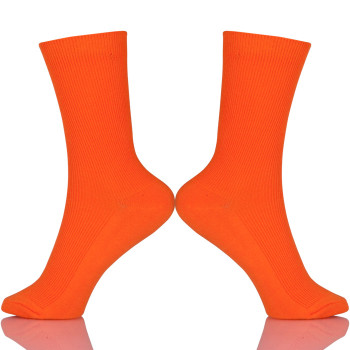 Women Cotton Loose Crew Fashion Socks In Tube Green Blue Orange Pink