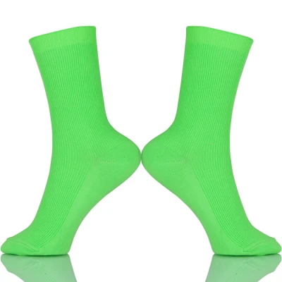 New Design Pure Color Cotton Socks In Tube Korean Green Blue Orange Pink