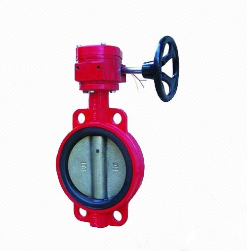 BWSX Cast Iron worm gear driven Fire Control signal Wafer center line Butterfly Valve