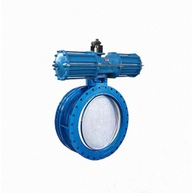 DS641 Pneumatic motor gearbox drive telescopic flange butterfly valve