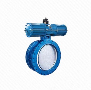 DS641 Pneumatic motor gearbox drive telescopic flange butterfly valve